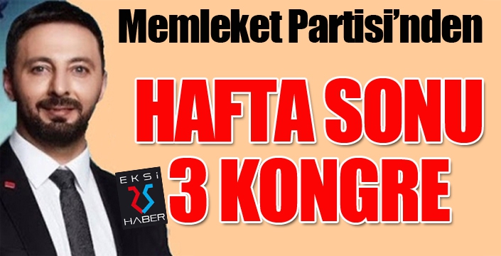 Memleket Partisi'nden hafta sonu 3 kongre...