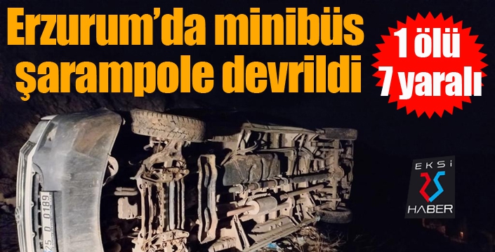 Minibüs şarampole devrildi: 1 ölü 7 yaralı