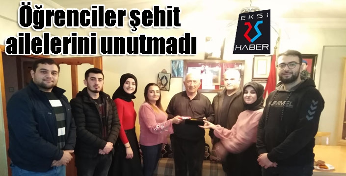 Öğrenciler şehit ailelerini unutmadı