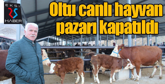 Oltu canlı hayvan pazarı kapatıldı