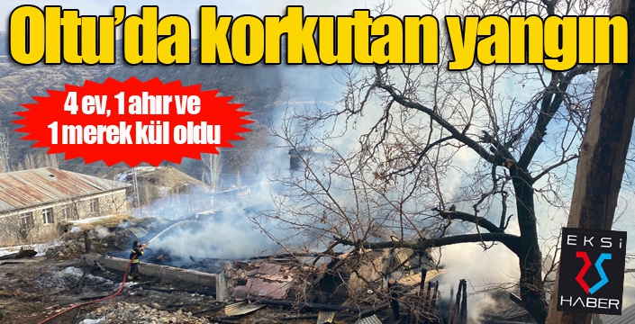 Oltu’da korkutan yangın