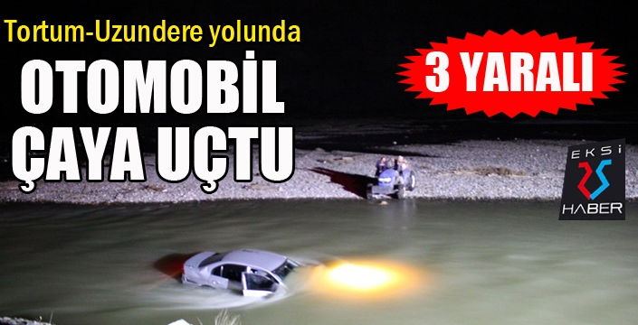 Otomobil çaya uçtu: 3 yaralı...