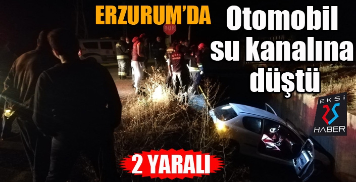 Otomobil su kanalına düştü: 2 yaralı