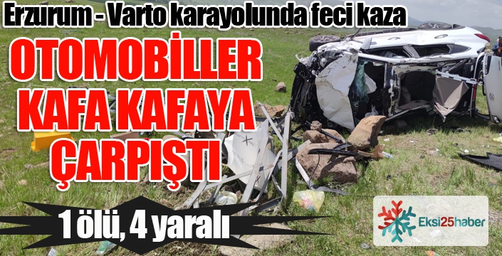 Otomobiller kafa kafaya çarpıştı: 1 ölü, 4 yaralı...