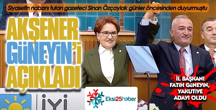 Özçaylak'ın iddiası resmileşti... Güneyin Yakutiye adayı oldu...