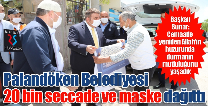 Palandöken Belediyesi 20 bin seccade ve maske dağıttı