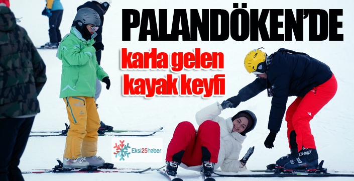 Palandöken’de karla gelen kayak keyfi