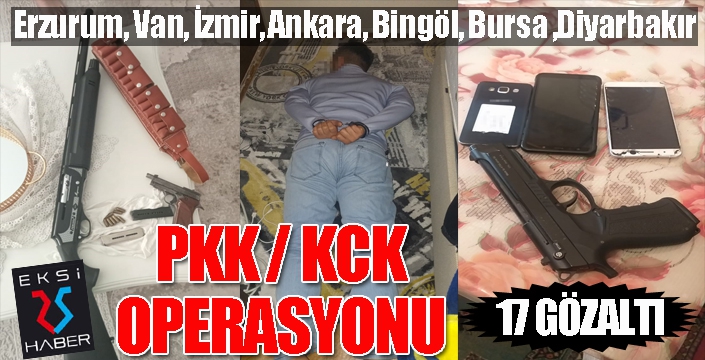 PKK/KCK terör örgütü lehine slogan atan şahsılara yönelik operasyon: 17 gözaltı