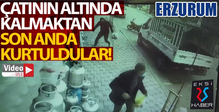 Rüzgarın uçurduğu çatının altında kalmaktan son anda kurtuldular