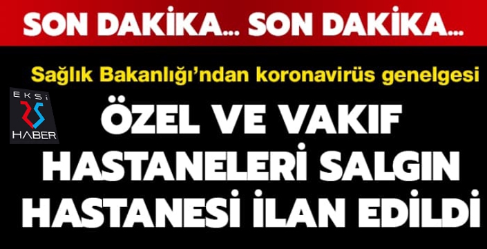 Sağlık Bakanlığı'ndan Korona virüs genelgesi