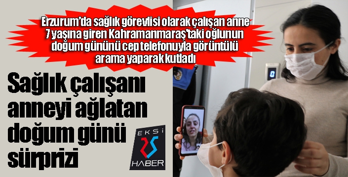 Sağlık çalışanı anneyi ağlatan doğum günü sürprizi