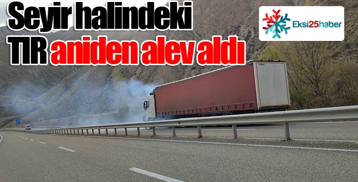 Seyir halindeki tır aniden alev aldı