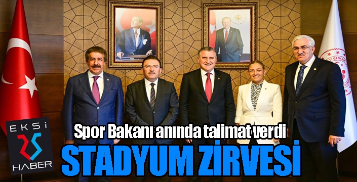 Spor Bakanı Bak ile stadyum zirvesi