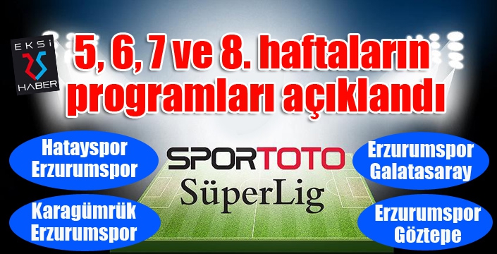 Süper Lig'de 5, 6, 7 ve 8. haftaların programları açıklandı