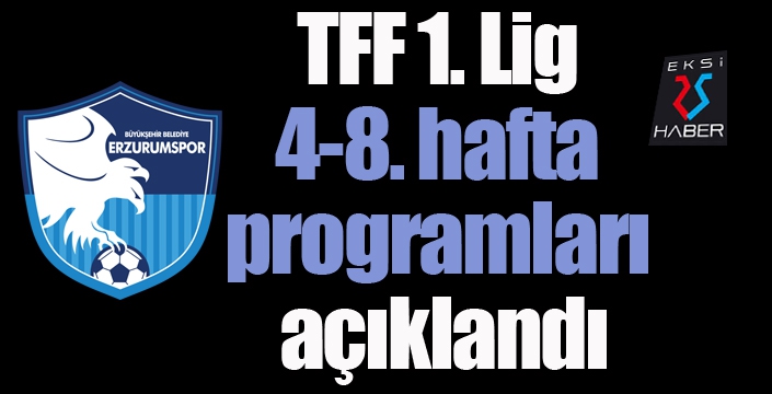 TFF 1. Lig 4-8. hafta programları açıklandı