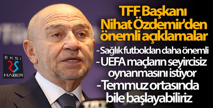 TFF Başkanı Nihat Özdemir'den Süper Lig ile ilgili önemli açıklamalar!