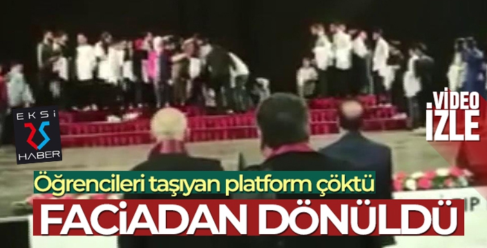 Törende öğrencileri taşıyan platform çöktü, faciadan dönüldü