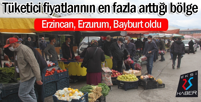 Tüketici fiyatlarının en fazla arttığı bölge, 