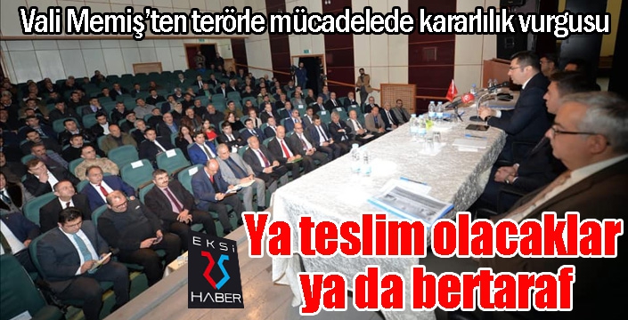 Vali Memiş’ten terörle mücadelede kararlılık vurgusu