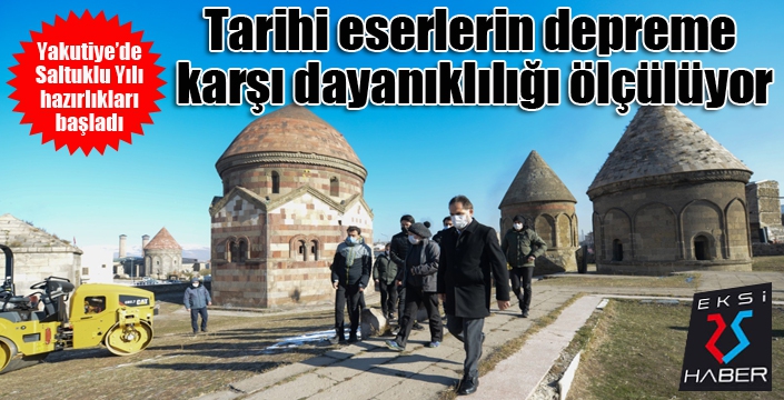 Yakutiye'de tarihi eserlerin depreme karşı dayanıklılığı ölçülüyor