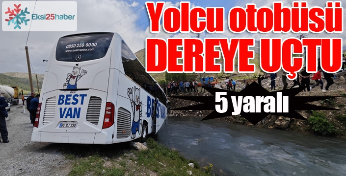 Yolcu otobüsü dereye uçtu: 5 yaralı