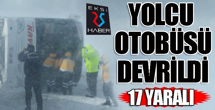 Yolcu otobüsü devrildi: 14 yaralı