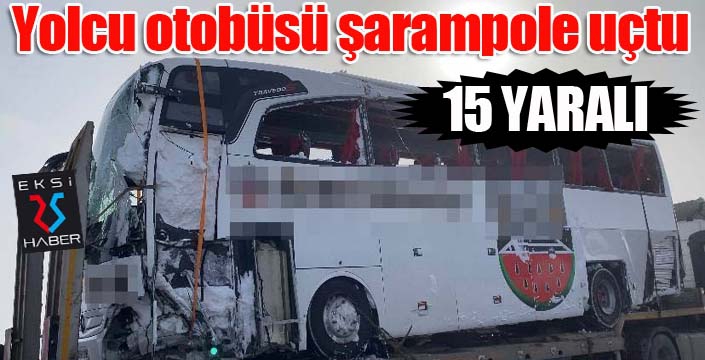 Yolcu otobüsü devrildi: 15 yaralı