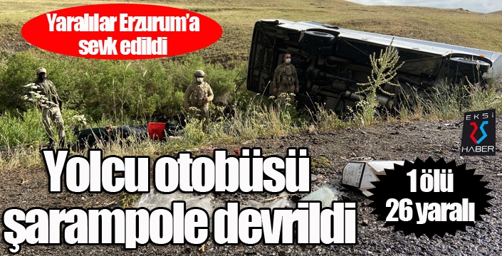 Yolcu otobüsü şarampole devrildi: 1 ölü, 26 yaralı