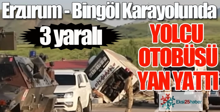 Yolcu otobüsü yan yattı: 3 yaralı...